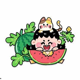 吃瓜动漫图文素材高清,高清素材中的趣味解读